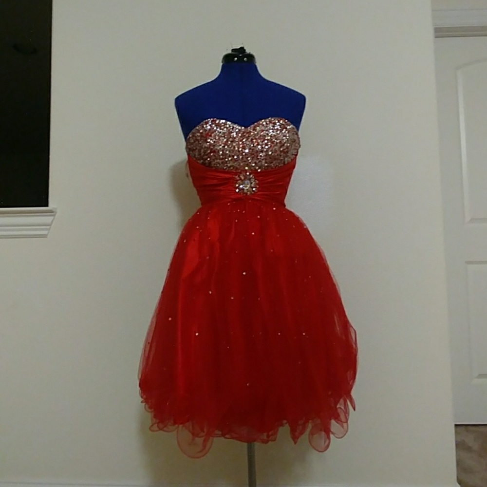 Sparkle Brand Red Homecoming Dress